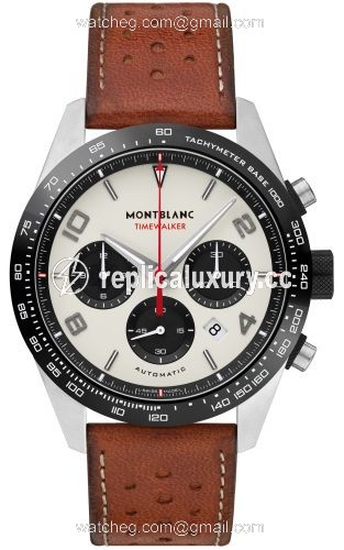 Montblanc Timewalker Manufacture Chronograph Stainless Steel / Panda / Calf 118488
