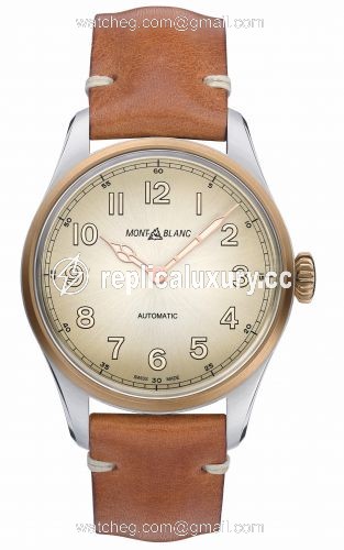 Montblanc 1858 Automatic 40 Stainless Steel / Bronze / Champagne / Calf 119065