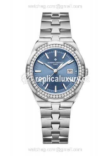 Vacheron Constantin Overseas Quartz Stainless Steel / Diamond / Blue 1205V/100A-B590