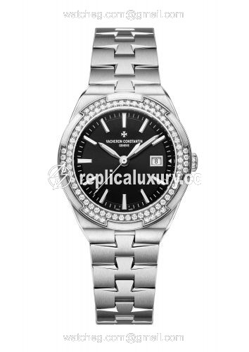 Vacheron Constantin Overseas Quartz Stainless Steel / Diamond / Black 1205V/100A-B591