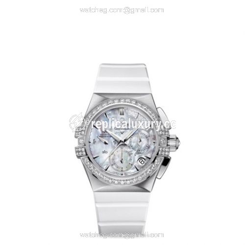 Omega Constellation Co-Axial 35 Chronograph Double Eagle Stainless Steel / MOP / Rubber 121.17.35.50.05.001