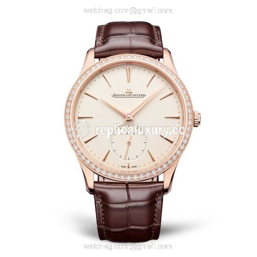 Jaeger-LeCoultre Master Ultra Thin Small Seconds Pink Gold / Diamond / Eggshell / Alligator 1212501