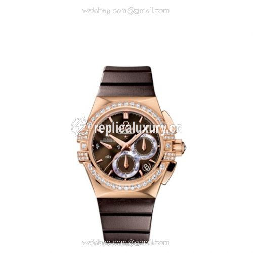 Omega Constellation Co-Axial 35 Chronograph Double Eagle Red Gold / Brown / Rubber 121.57.35.50.13.001
