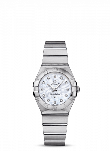Omega Constellation Quartz 27 Brushed Stainless Steel / MOP 123.10.27.60.55.001