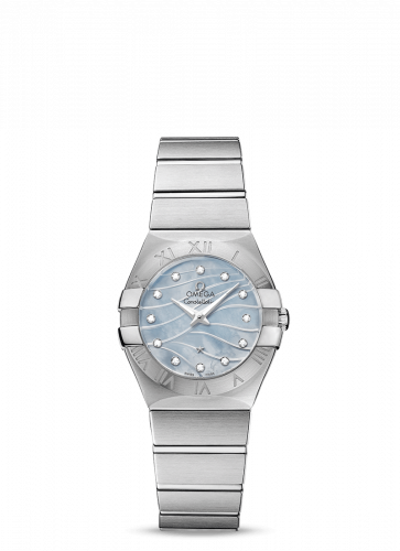 Omega Constellation Quartz 27 Brushed Stainless Steel / Blue MOP 123.10.27.60.57.001