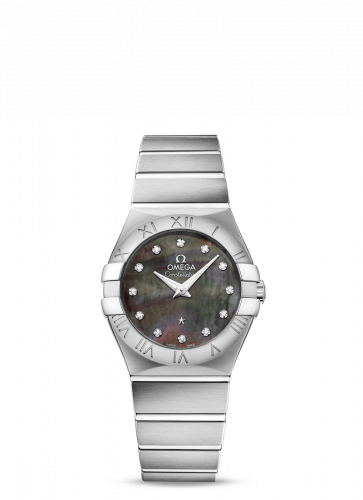 Omega Constellation Quartz 27 Brushed Stainless Steel / Tahiti MOP 123.10.27.60.57.003