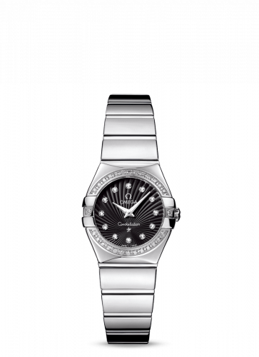 Omega Constellation Quartz 24 Polished Stainless Steel / Diamond / Black Supernova 123.15.24.60.51.002