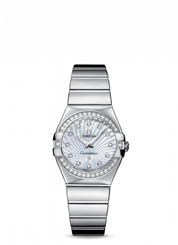 Omega Constellation Quartz 27 Polished Stainless Steel / Diamond / MOP Supernova 123.15.27.60.55.004