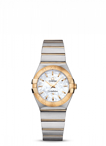 Omega Constellation Quartz 27 Brushed Stainless Steel / Yellow Gold / MOP 123.20.27.60.05.002