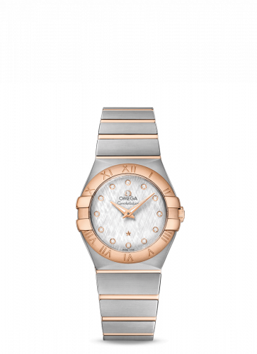 Omega Constellation Quartz 27 Brushed Stainless Steel / Red Gold / Silver Silk 123.20.27.60.52.002