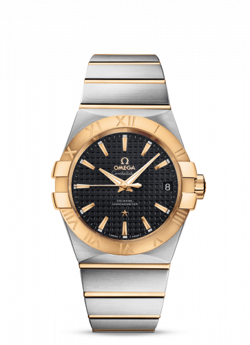 Omega Constellation Co-Axial 38 Stainless Steel / Yellow Gold / Lozenge Black 123.20.38.21.01.002