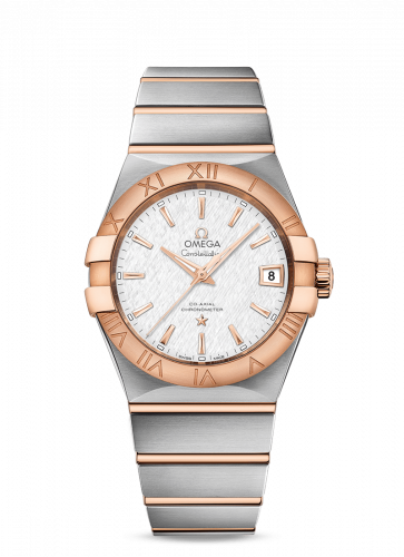 Omega Constellation Co-Axial 38 Stainless Steel / Red Gold / Silver Silk 123.20.38.21.02.007