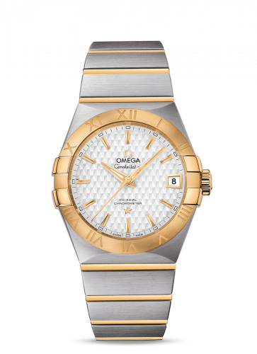 Omega Constellation Co-Axial 38 Stainless Steel / Yellow Gold / Silver Lozenge 123.20.38.21.02.009