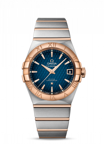 Omega Constellation Co-Axial 38 Stainless Steel / Red Gold / Blue Lozenge 123.20.38.21.03.001