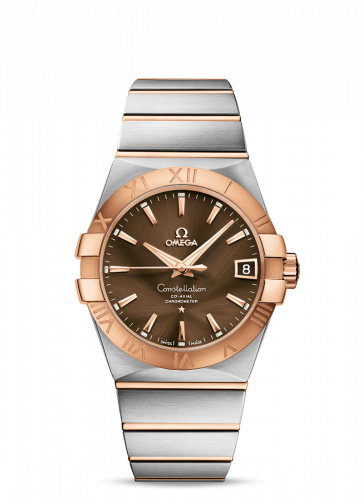 Omega Constellation Co-Axial 38 Stainless Steel / Red Gold / Brown 123.20.38.21.13.001