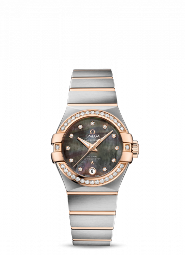 Omega Constellation Co-Axial 27 Brushed Stainless Steel / Red Gold / Diamond / Tahiti MOP 123.25.27.20.57.006