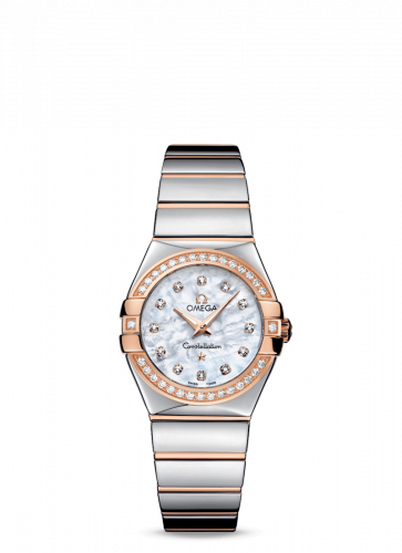 Omega Constellation Quartz 27 Polished Stainless Steel / Red Gold / Diamond / MOP 123.25.27.60.55.005