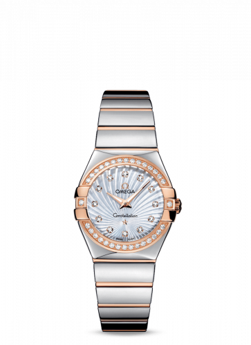 Omega Constellation Quartz 27 Polished Stainless Steel / Red Gold / Diamond / MOP Supernova 123.25.27.60.55.006