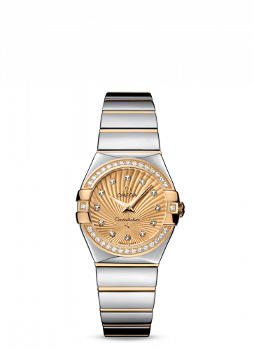 Omega Constellation Quartz 27 Polished Stainless Steel / Yellow Gold / Diamond / Champagne Supernova 123.25.27.60.58.002