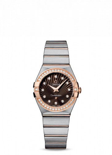 Omega Constellation Quartz 27 Brushed Stainless Steel / Red Gold / Diamond / Brown Supernova 123.25.27.60.63.001
