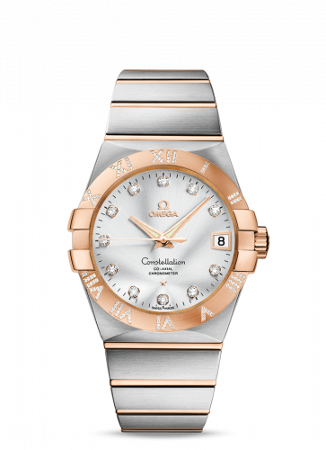 Omega Constellation Co-Axial 38 Stainless Steel / Red Gold / Diamond / Silver 123.25.38.21.52.003