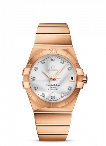 Omega Constellation Co-Axial 38 Red Gold / Silver 123.50.38.21.52.001