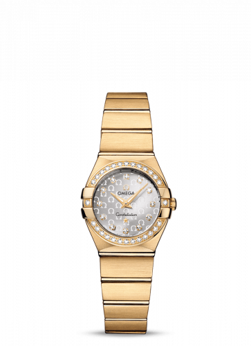 Omega Constellation Quartz 24 Brushed Yellow Gold / Diamond / Silver Omega 123.55.24.60.52.002
