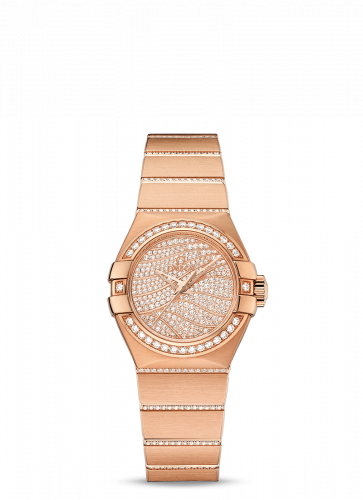 Omega Constellation Co-Axial 27 Brushed Red Gold / Diamond / Diamond Wave 123.55.27.20.55.006