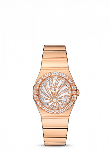 Omega Constellation Quartz 27 Polished Red Gold / Snow / Diamond Supernova 123.55.27.60.55.013
