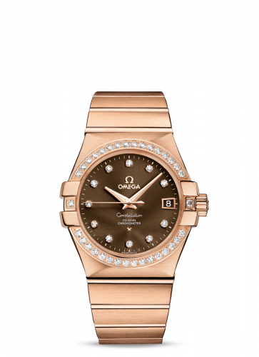 Omega Constellation Co-Axial 35 Red Gold / Diamond / Brown 123.55.35.20.63.001