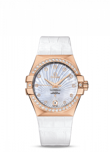 Omega Constellation Co-Axial 35 Red Gold / Diamond / MOP Supernova / Alligator 123.58.35.20.55.003