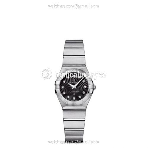 Omega Constellation Quartz 24 Brushed Stainless Steel / Black Supernova 123.10.24.60.51.001