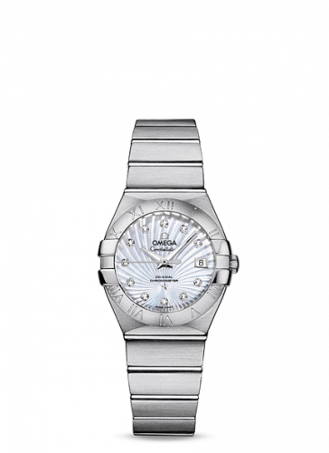 Omega Constellation Co-Axial 27 Brushed Stainless Steel / MOP Supernova 123.10.27.20.55.001