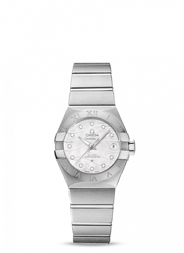 Omega Constellation Co-Axial 27 Brushed Stainless Steel / Wavy MOP 123.10.27.20.55.002