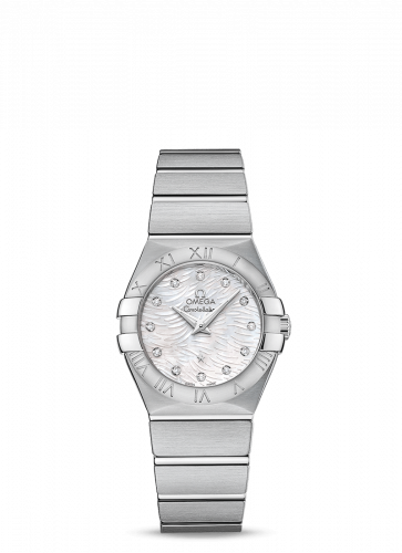 Omega Constellation Quartz 27 Brushed Stainless Steel / White MOP 123.10.27.60.55.004