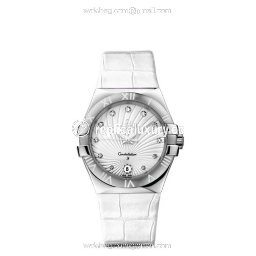 Omega Constellation Quartz 35 Stainless Steel / White Supernova / Alligator 123.13.35.60.52.001