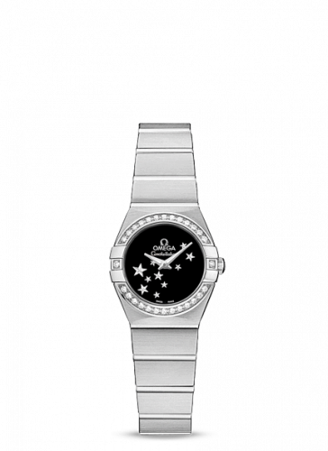 Omega Constellation Quartz 24 Brushed Stainless Steel / Diamond / Black Star 123.15.24.60.01.001