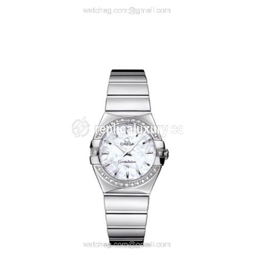 Omega Constellation Quartz 27 Polished Stainless Steel / Diamond / MOP 123.15.27.60.05.002