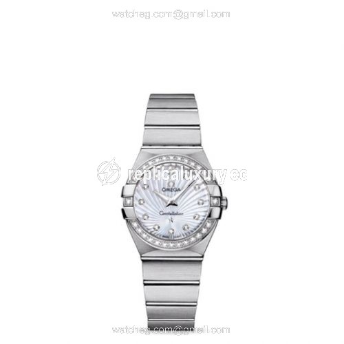 Omega Constellation Quartz 27 Brushed Stainless Steel / Diamond / MOP Supernova 123.15.27.60.55.002