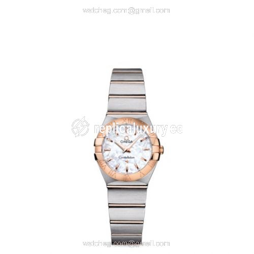 Omega Constellation Quartz 24 Brushed Stainless Steel / Red Gold / MOP 123.20.24.60.05.001