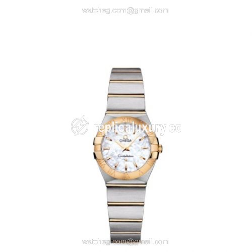 Omega Constellation Quartz 24 Brushed Stainless Steel / Yellow Gold / MOP 123.20.24.60.05.002