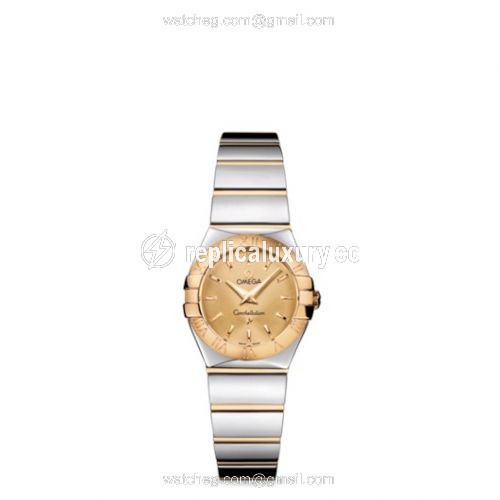 Omega Constellation Quartz 24 Polished Stainless Steel / Yellow Gold / Champagne 123.20.24.60.08.002