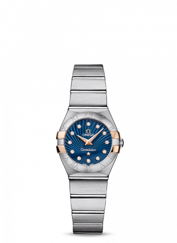 Omega Constellation Quartz 24 Brushed Stainless Steel / Gold Claws / Blue Supernova 123.20.24.60.53.002