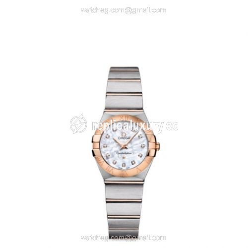 Omega Constellation Quartz 24 Brushed Stainless Steel / Red Gold / MOP 123.20.24.60.55.001