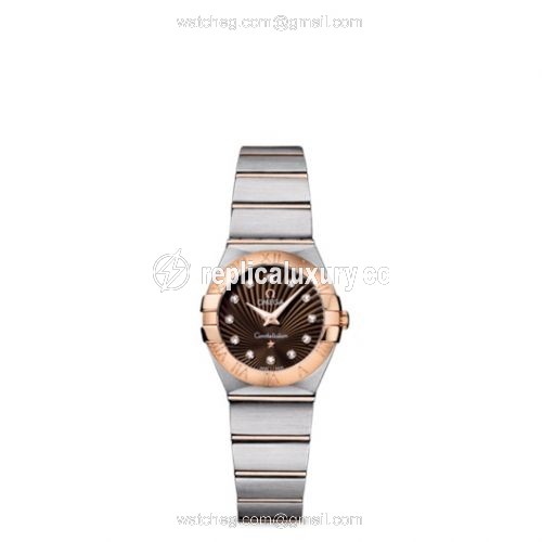 Omega Constellation Quartz 24 Brushed Stainless Steel / Red Gold / Brown Supernova 123.20.24.60.63.001
