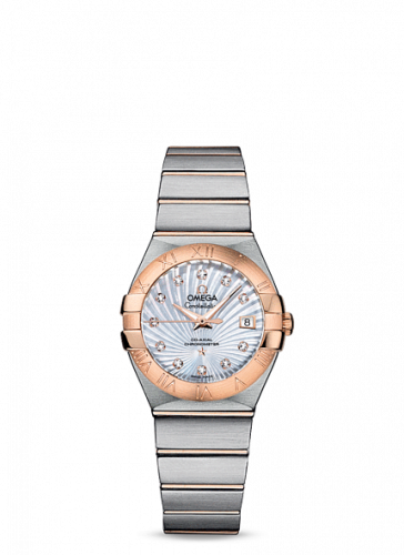 Omega Constellation Co-Axial 27 Brushed Stainless Steel / Red Gold / MOP Supernova 123.20.27.20.55.001