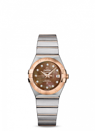Omega Constellation Co-Axial 27 Brushed Stainless Steel / Red Gold / Brown MOP 123.20.27.20.57.001