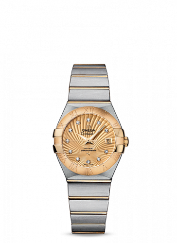 Omega Constellation Co-Axial 27 Brushed Stainless Steel / Yellow Gold / Champagne Supernova 123.20.27.20.58.001