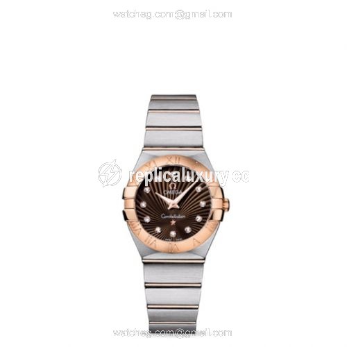 Omega Constellation Quartz 27 Brushed Stainless Steel / Red Gold / Brown Supernova 123.20.27.60.63.001
