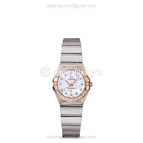Omega Constellation Quartz 24 Brushed Stainless Steel / Red Gold / Diamond / MOP 123.25.24.60.55.001
